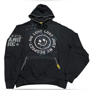 Civilized men's Hoodie no love lost just my respect smiley face black size small